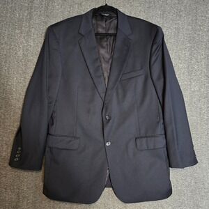 Jos A Bank Blazer Mens 44R Signature Collection Gordon Navy Blue 100% Wool